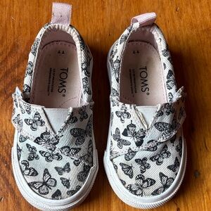 TOMS Kids Butterfly Sneakers - Black and White